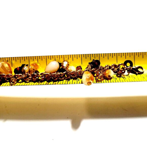 Austrian Crystal Tennis Bracelet Multi-Colored Dangling Beads Adjustable to 8.75 - Picture 6 of 6